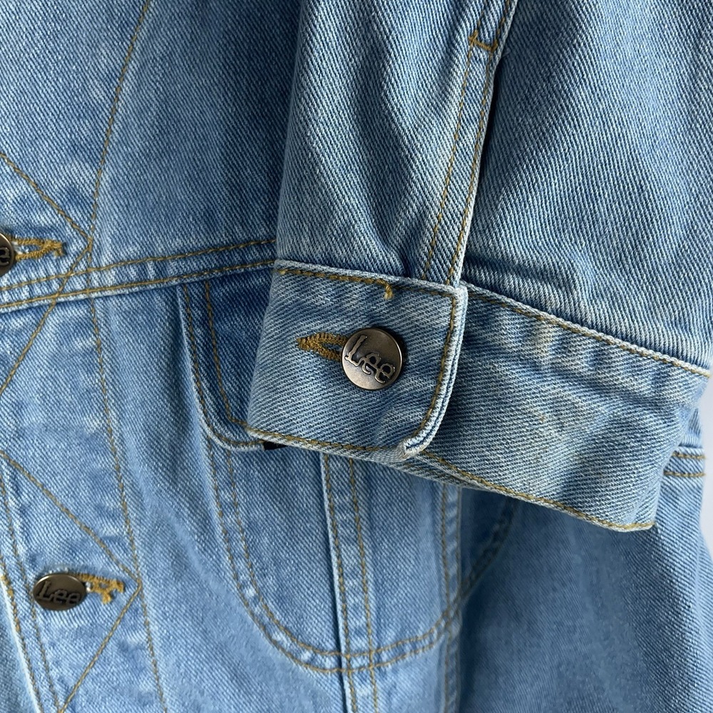 Vintage 90s Lee Trucker Denim Blue Jean Jacket Men's Large - Picture 6 of 12